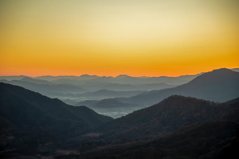 Sunrise over landscape